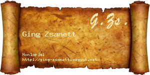 Ging Zsanett névjegykártya