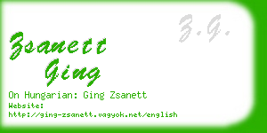 zsanett ging business card